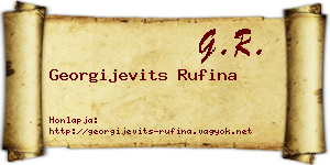Georgijevits Rufina névjegykártya
